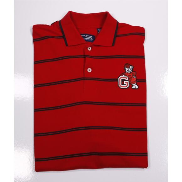 Georgia Bulldogs UGA Vintage Red Leaning Dawg Polo Shirt XXL - Picture 1 of 7
